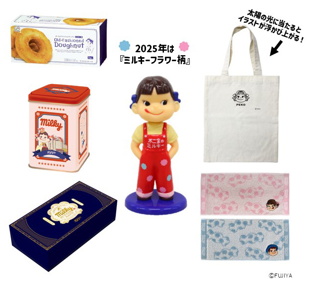 【No.17】不二家「新春福袋」:ミルキーフラワー柄&レトロペコちゃん人形入りで超お得♪