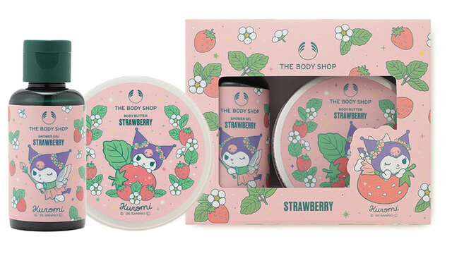 【THE BODY SHOP×マイメロディ＆クロミ】ミニボディケアギフト ST (香り：ストロベリー)2,255円(税込)　シャワージェル 60mL／ボディバター 50mL