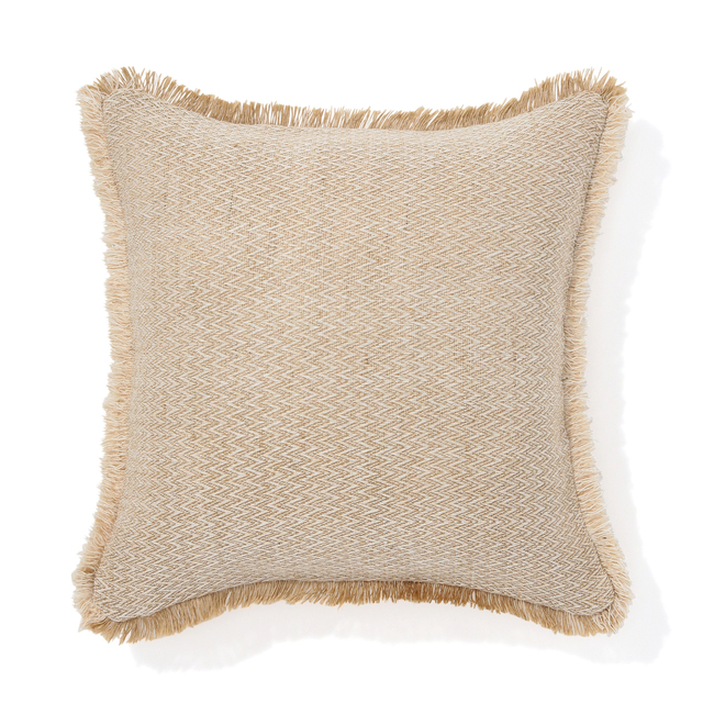 【Francfranc（フランフラン）】ジュートフリンジ クッションカバー ナチュラル