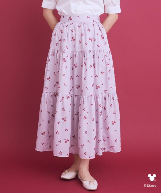 ミニー/さくらんぼ柄ティアードスカート ¥14,500