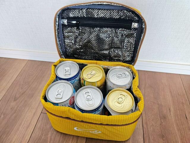 【mont-bell　クーラーボックス4.0L】350mLの缶が6本入りました！
