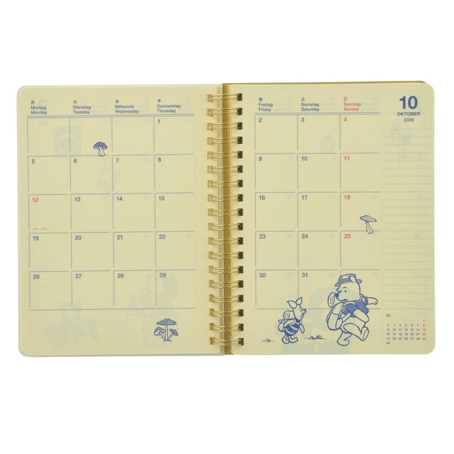 【デルフォニックス】プーさん、ピグレット、イーヨー Rollbahn Diary L 手帳・スケジュール帳 CALENDAR＆ORGANIZER 2026 2,400円