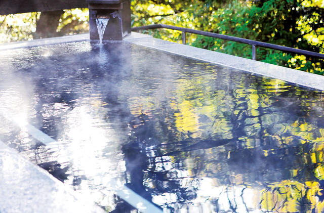 里山の風が心地よい男性大浴場の露天風呂。箱根湯寮 【神奈川・箱根・塔之澤】