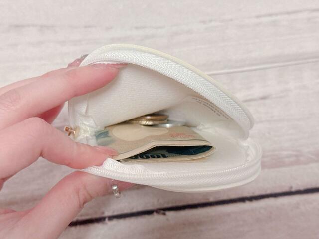 紙幣やコインが収納できるのでミニ財布として使ってもOK