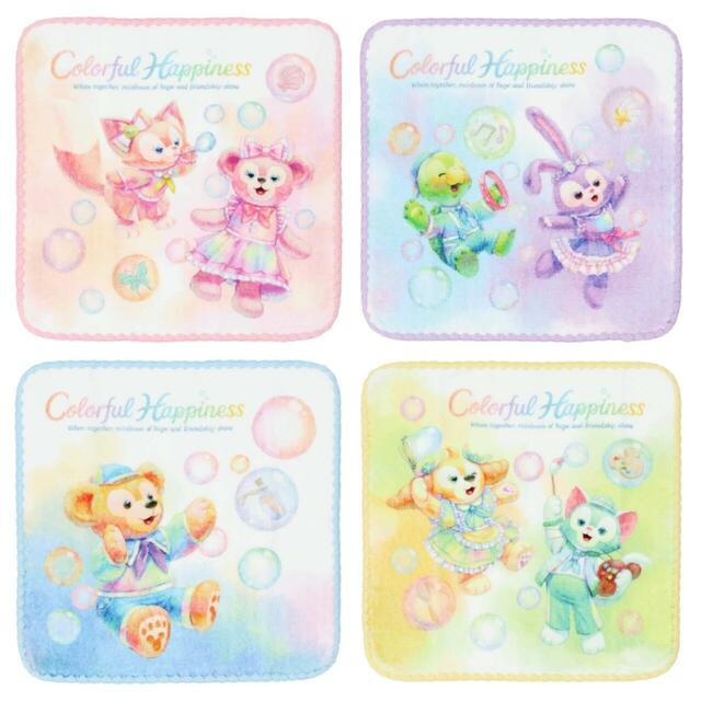 ミニタオルセット 3,200円|東京ディズニーシー「ダッフィー&フレンズ20周年:カラフルハピネス」スペシャルグッズ|販売開始:2025年4月8日(火)