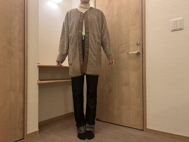 【ワークマン　防風ベロアシャギーロング】色合いもブラウンとモカでは大分違うので、印象がガラリと変わる！