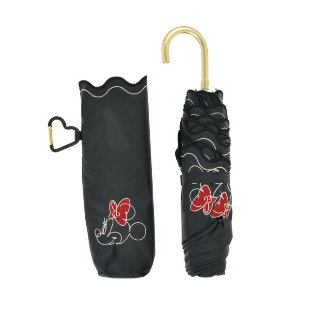 ミニー 折りたたみ傘 晴雨兼用 カラビナ付き SHINY DAY 4,200円