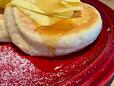 【むさしの森珈琲　背徳の芳醇削りバターふわっとろパンケーキモーニングセット】朝からたっぷりバターにメープルシロップをかけるという罪を重ねます♪
