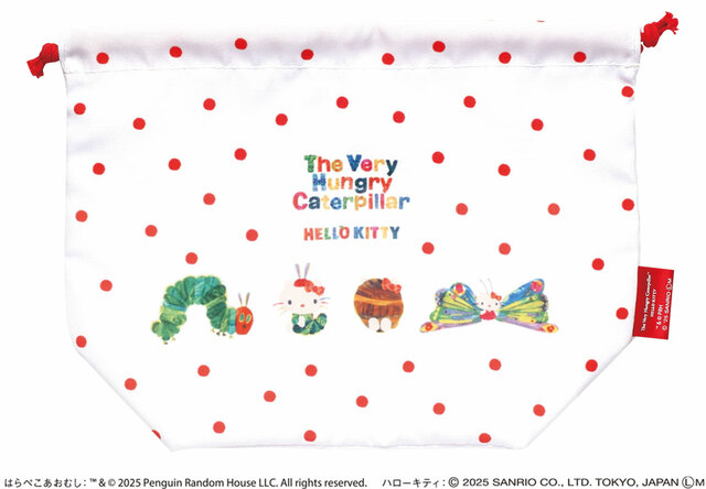 巾着A【はらぺこあおむし×ハローキティ バラエティーコレクション】