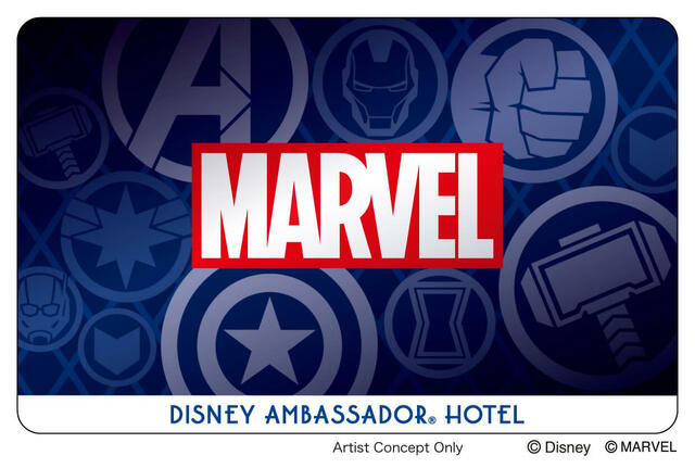 オリジナルデザインのルームキー｜マーベルスペシャルルーム“アベンジャーズ：ヒーローズ・ユナイテッド”｜東京ディズニーリゾート「ディズニーアンバサダーホテル」