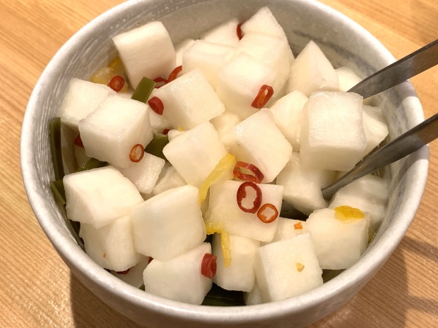 自由に食べられるゆず大根【天ぷら定食 まきの】