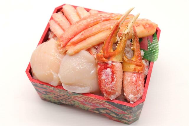【高島屋限定品】【実演販売】［札幌 かに工房］（札幌市中央区）  蟹と大玉ホタテの贅沢弁当（1折）　4,590円＜各日50点限り＞【国内最大級の＜大北海道展＞開催】