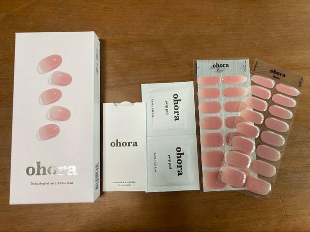 【ohora（オーホラ）ネイルシール】ベージュピンクの内容