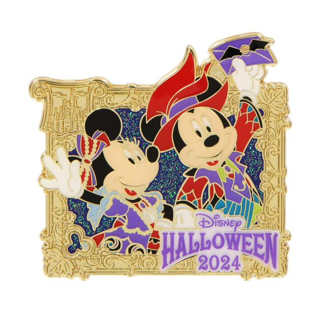 ピンバッジ 1,200円｜東京ディズニーリゾート「ディズニー・ハロウィーン」スペシャルグッズ｜販売店舗：東京ディズニーランド「ディズニー＆カンパニー」｜発売日：2024年9月30日（月）