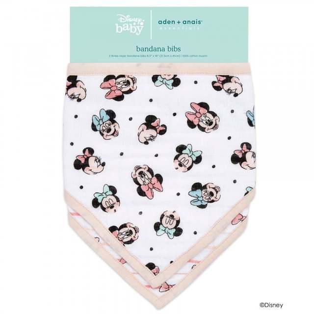 エイデンアンドアネイ エッセンシャルズ DISNEY ミニー バンダナビブ 2枚組 (ピンク)