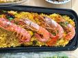 【コストコ パエリア】大ぶりのエビが贅沢に4尾!見た目にも迫力があります◎