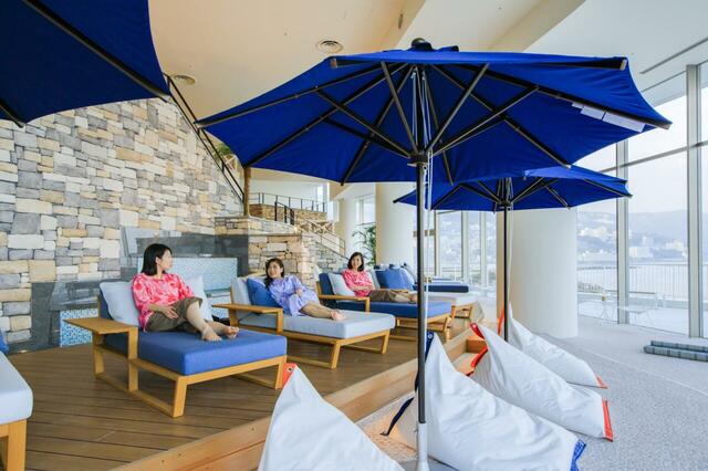 オーシャンスパ Fuua 館内着はワンピースタイプとパンツタイプの好きなほうが選べます