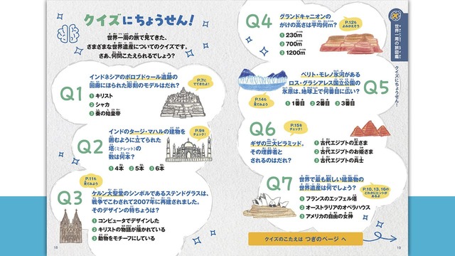 【マクドナルド「地球の歩き方 For Kids 世界一周の旅図鑑」】世界一周の旅で見てきた内容をもとにした世界遺産クイズも