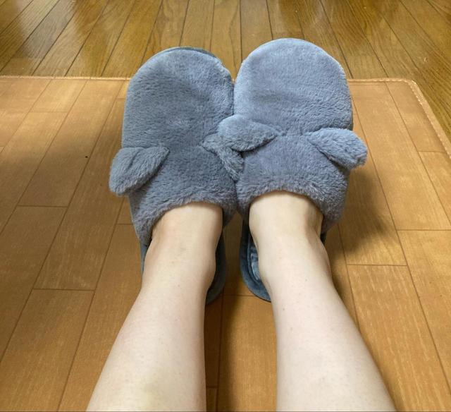 【GU　ルームシューズ（キャット）】脚にぴったりフィットして脱げにくいルームシューズ