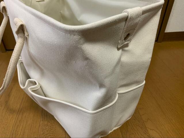 【ニトリ　持ち運べるポケット付きバスケット】プラスチック製のアイテムよりも柔らかい！