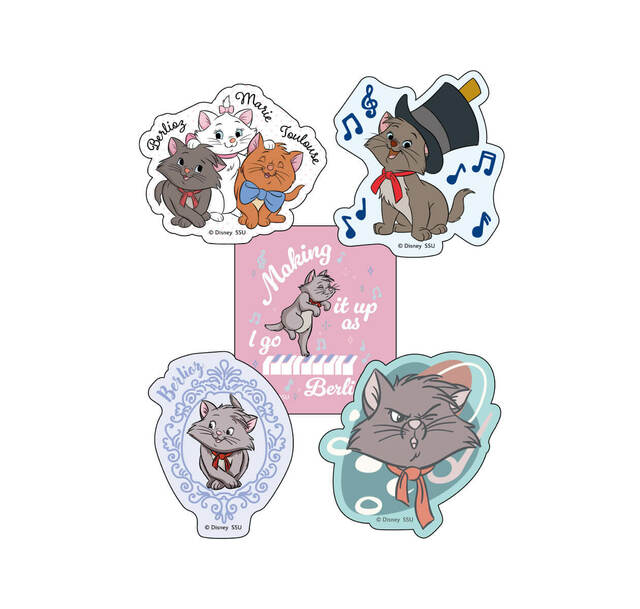 H賞 ダイカットステッカーセット｜Happyくじ「Disney にゃん・にゃん・にゃん」