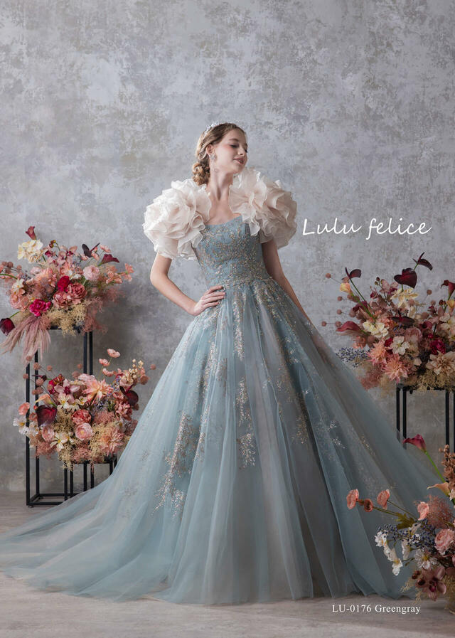 【クラウディア】「Lulu felice(ルル・フェリーチェ)」新作ウェディングドレス|LU-0176_Greengray