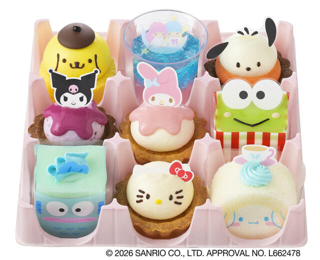 「〈サンリオキャラクターズ〉スイーツコレクション」＜価格：3,564円（税込）＞【【予約受付中】ひなまつりやホワイトデーにもぴったり♪「サンリオキャラのプチケーキ」＆「ハローキティのアップルケーキ」が『銀座コージーコーナー』に登場！】