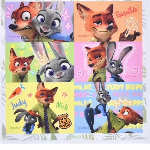 ジュディ・ホップス＆ニック・ワイルド シール・ステッカー プリントシール風 Sticker Collection 350円