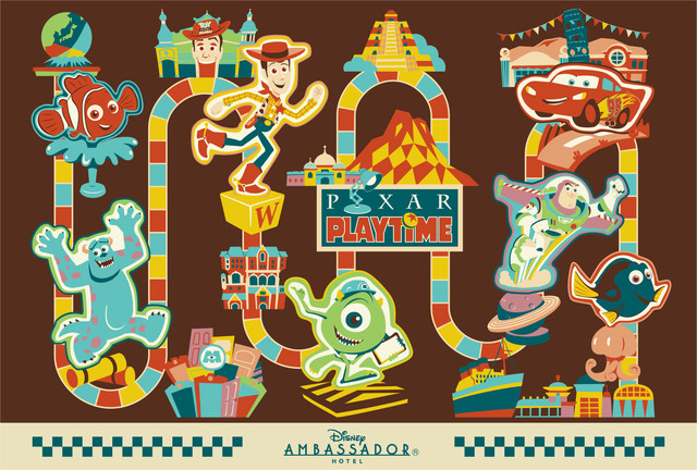 限定デザインのポストカード｜ディズニーアンバサダーホテル「ピクサー・プレイタイム」
