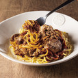 松阪牛ハンバーグのミートソースパスタ