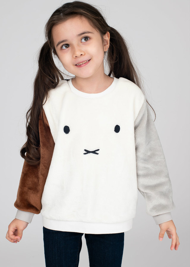 キッズ・ベビー ボアフリース長袖スウェット「ミッフィーズーム」3,850 円(税込) (サイズ：80/90/100/110/120/130/140)