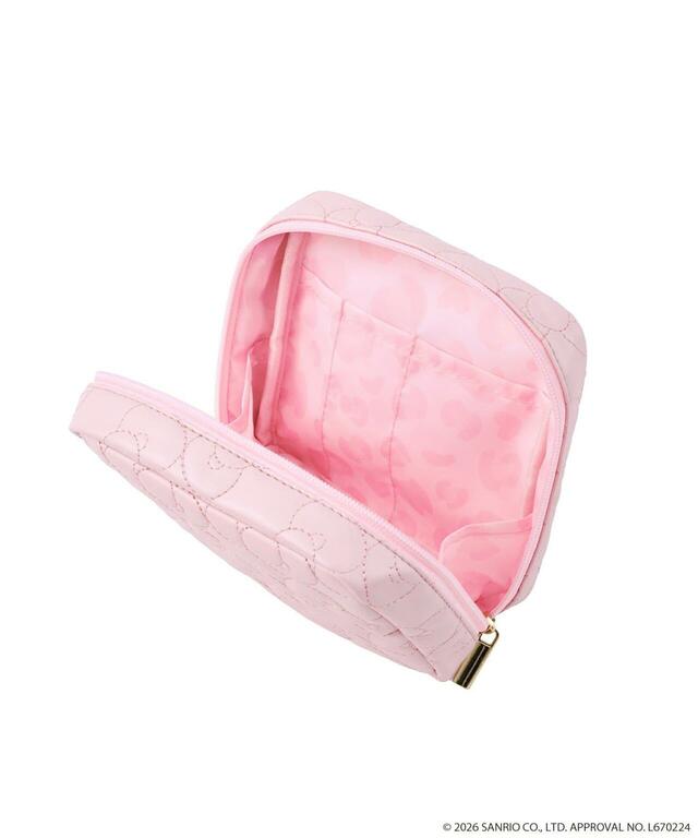【3COINS×ハローキティコラボアイテム人気ランキング 7位】「HELLO KITTY コスメポーチ」ピンク 880円(税込)