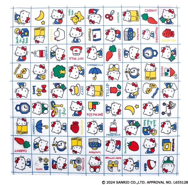 【ハローキティ 70年代デザインコレクション】バンダナ（ブルー）