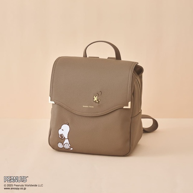 【サマンサタバサ「スヌーピー」コレクション】「リュック」（グレージュ）￥30,800