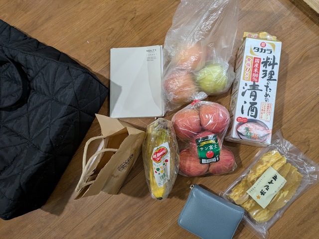 【GLOBAL WORK 推しごとキルティングトート】1.8Lパックの料理酒も余裕で入ります♪