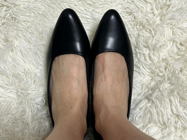 【GU マシュマロローヒールパンプス】オフィシャルな場面でも履いていける見た目です