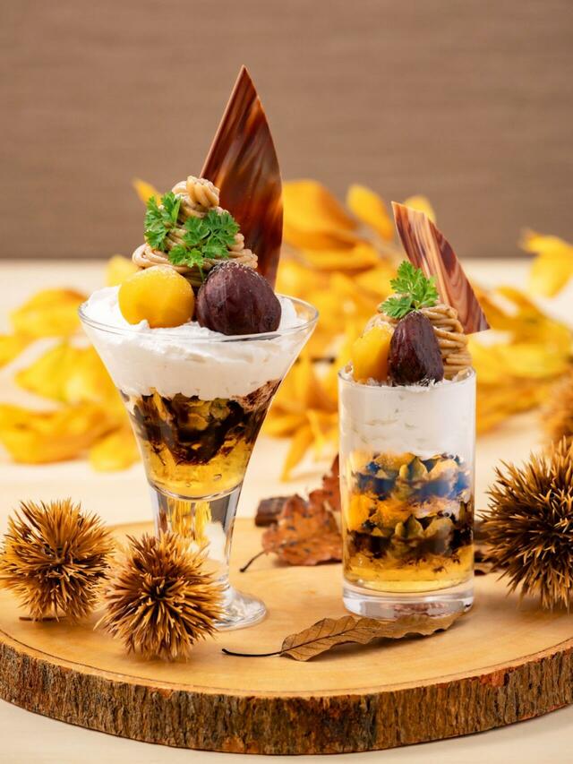「モンブラン風パフェ」＜期間：2025年9月6日〜12月14日＞【【9/6～12/14】5種類の“秋色パフェ”を好きなだけ堪能♪福岡サンパレス ホテル＆ホールの「秋のパフェ食べ放題」】