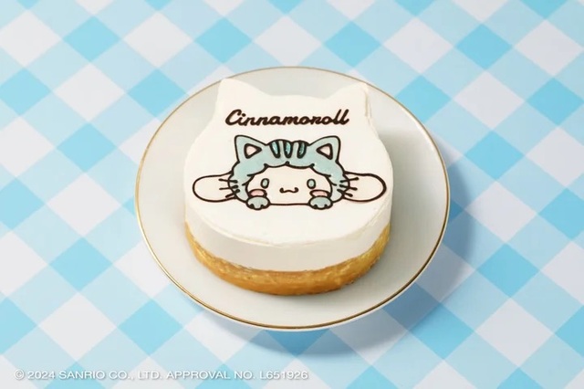 「ねこねこ×サンリオキャラクター イラストケーキ」シナモロール