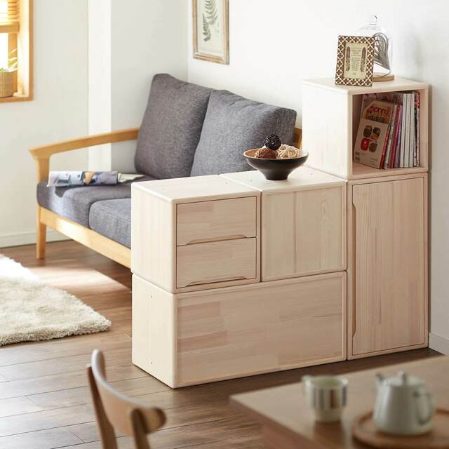 組み替えて長く使える天然木のユニットボックス ＜幅36cm＞｜￥9,990～20,900 （税込）