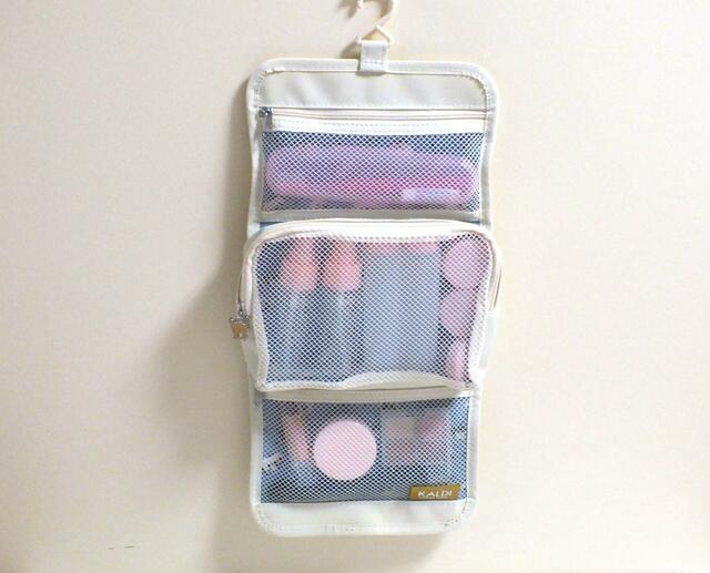 【カルディ 吊るせるマルチポーチ】上部収納サイズ（約）：縦7.0×横16.5cm、下部収納サイズ（約）：縦10.0×横16.5cm