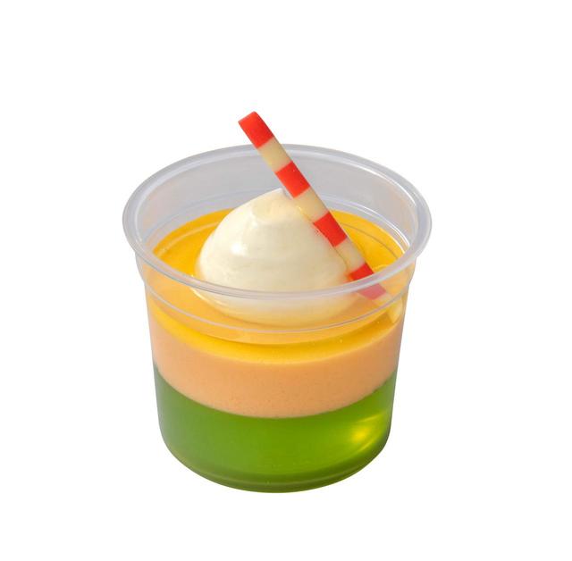 キウイゼリー＆オレンジムース、スーベニアカップ付き 990円｜販売店舗：東京ディズニーシー「ケープコッド・クックオフ」｜ダッフィー＆フレンズのテイスティ・サマー・サプライズ