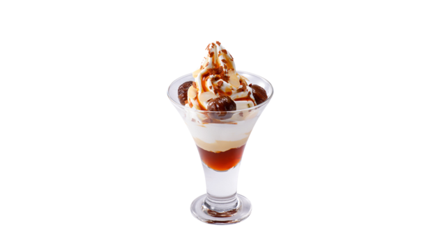 「マロンの塩キャラメルパフェ」＜価格：560円＞【びっくりドンキーに秋の味覚“栗”が登場！“うっとり、マロマロな”ジョッキサイズのマロンデザートも！】