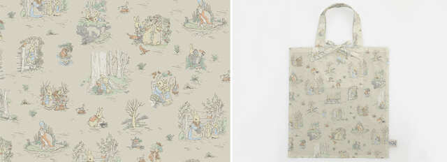 【ピーターラビット】「シーチング　ピーターラビットTMとなかまたち」 価格：3,080円/m（税込） サイズ：110～114cm幅、「ラミネート　ピーターラビットTMとなかまたち」 価格：2,200円/本（税込） サイズ：108～111cm幅×約50cm