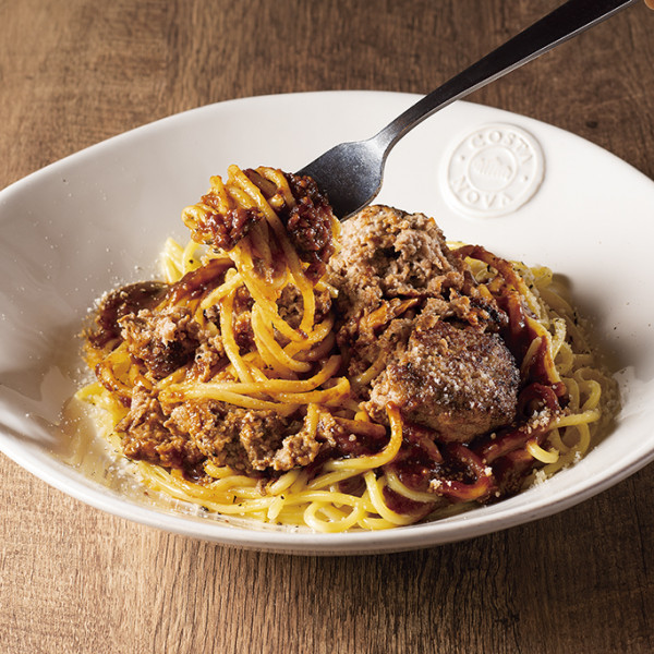松阪牛ハンバーグのミートソースパスタ