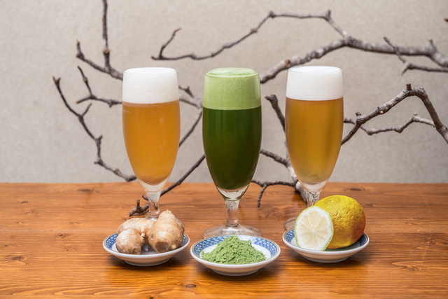 自家製シャンディガフ・抹茶ビール・京柚子ビール