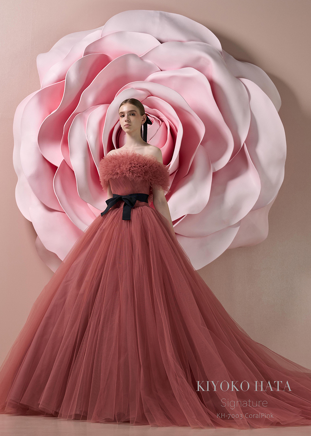 【クラウディア】KIYOKO HATA(キヨコハタ)新作ウェディングドレス|KH-7003_coral