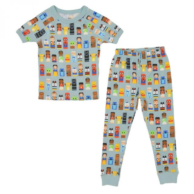 ディズニーキャラクター キッズ用半袖パジャマ ブルー Disney100 Unified Characters Collection 3,630円