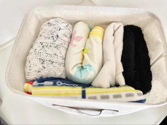 【無印良品　ポリエステル綿麻混　ソフトボックス・長方形・大】詰めたらもっと入りそう！