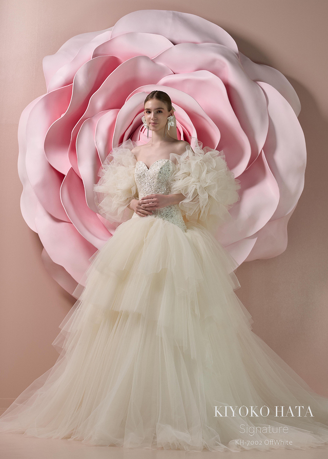 【クラウディア】KIYOKO HATA(キヨコハタ)新作ウェディングドレス|KH-7002_offwhite