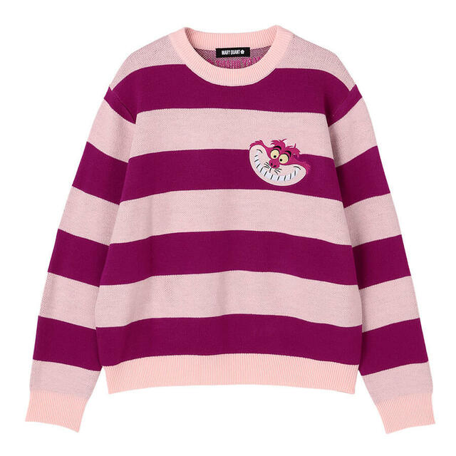 【マリークワント×アリス・イン・ワンダーランド】チェシャ猫デザインニット プルオーバー／税込16,500円